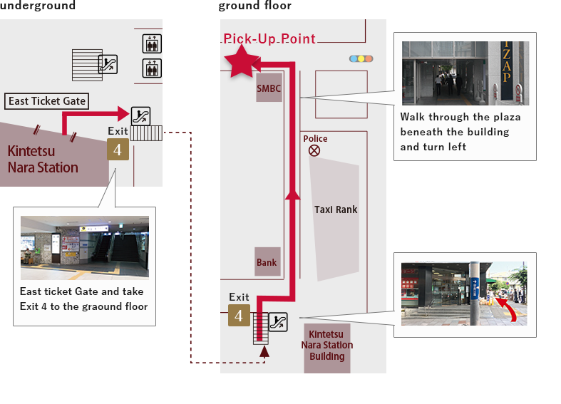 Kintetsu Nara Station Shuttle Bus Pickup Location guide map